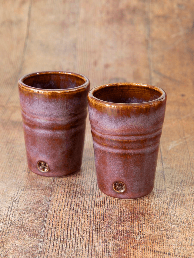 Shot Glass - Pair in smokey merlot (S)