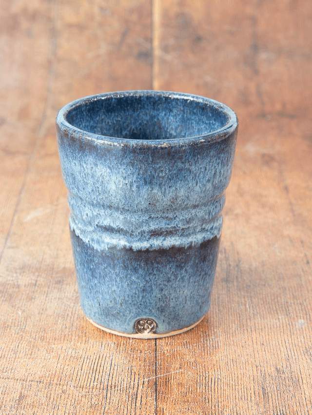 Espresso Beaker in flowing light blue glaze