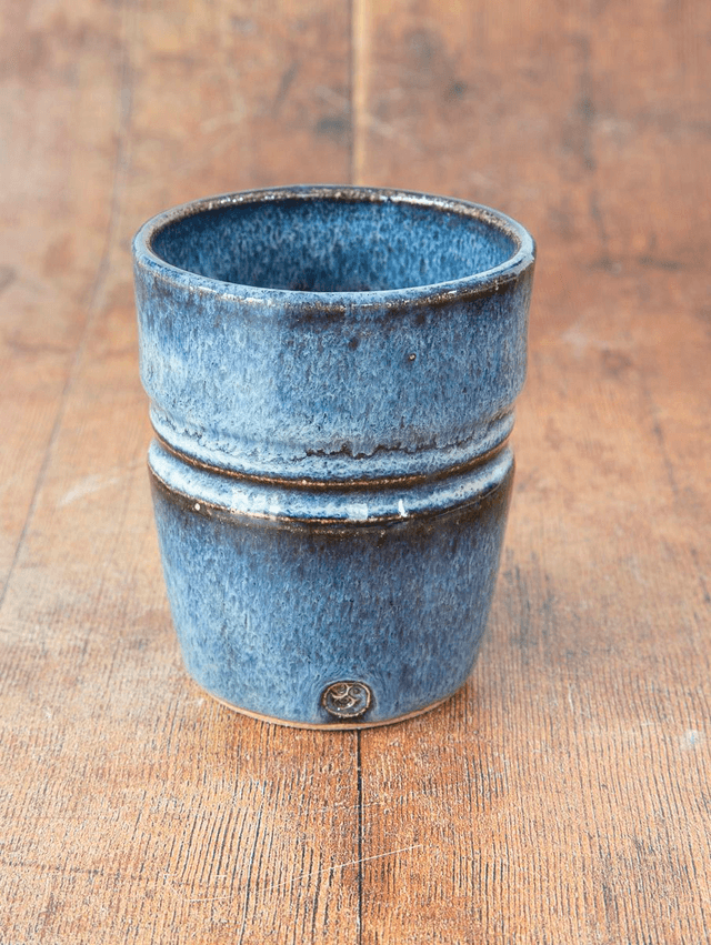 Espresso Beaker in flowing light blue glaze