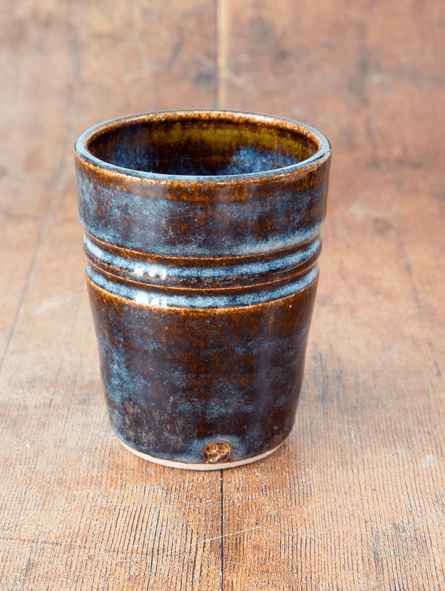 Espresso Beaker in brown and hints of blue 