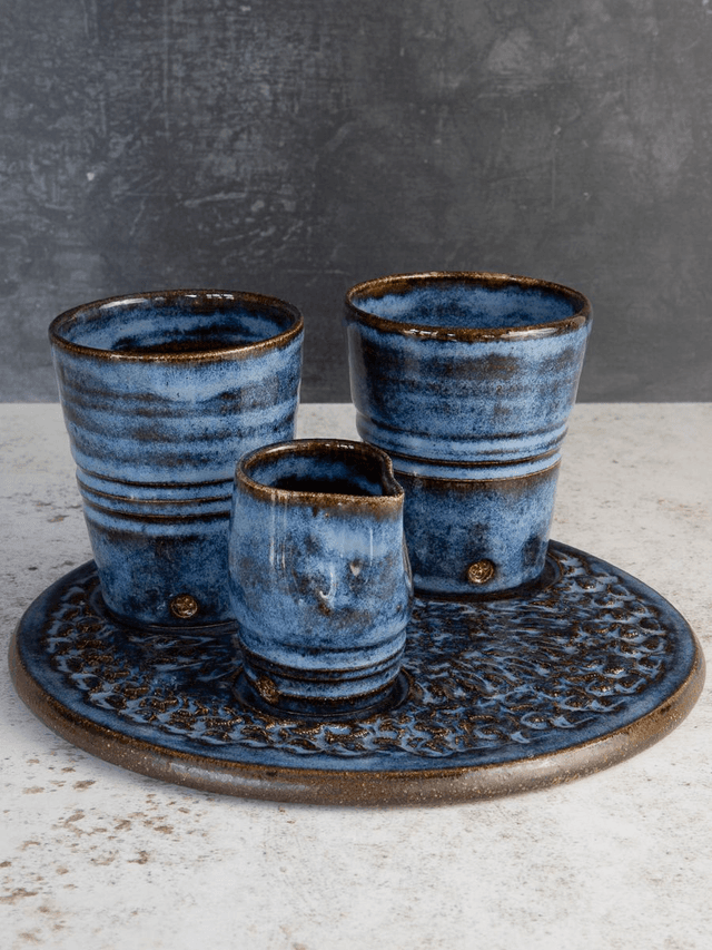Coffee mug set with milk jug and tray