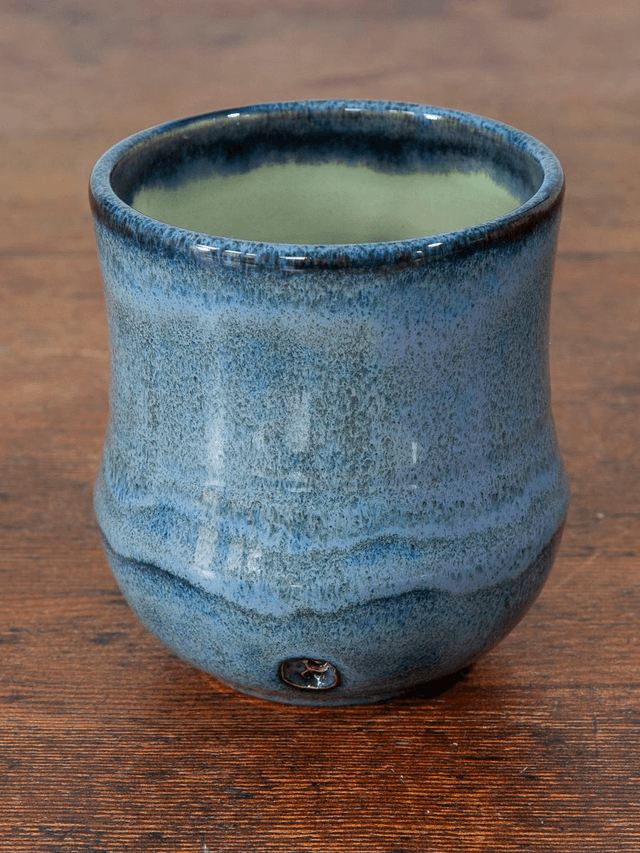 Whisky or Rum Sipper in rutile blue with pale celedon glaze